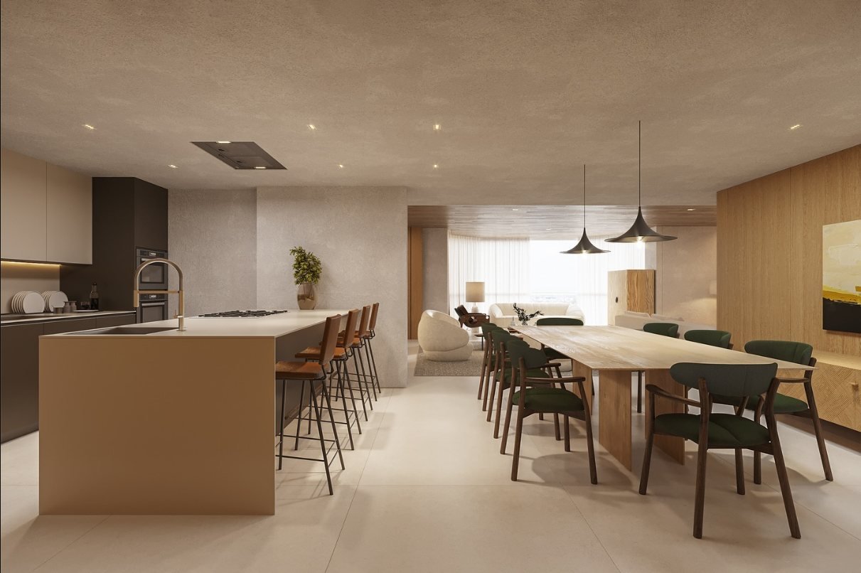 Sala de jantar e cozinha do Apartamento 110